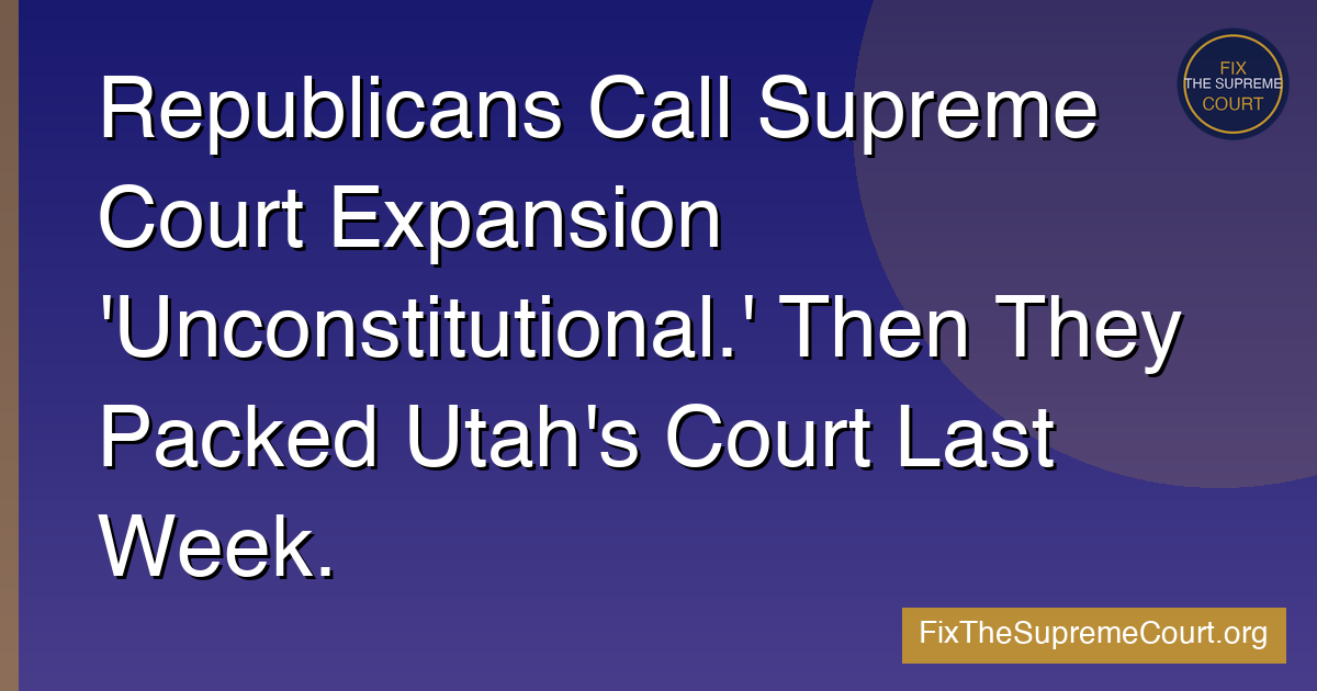 Republican hypocrisy on court expansion