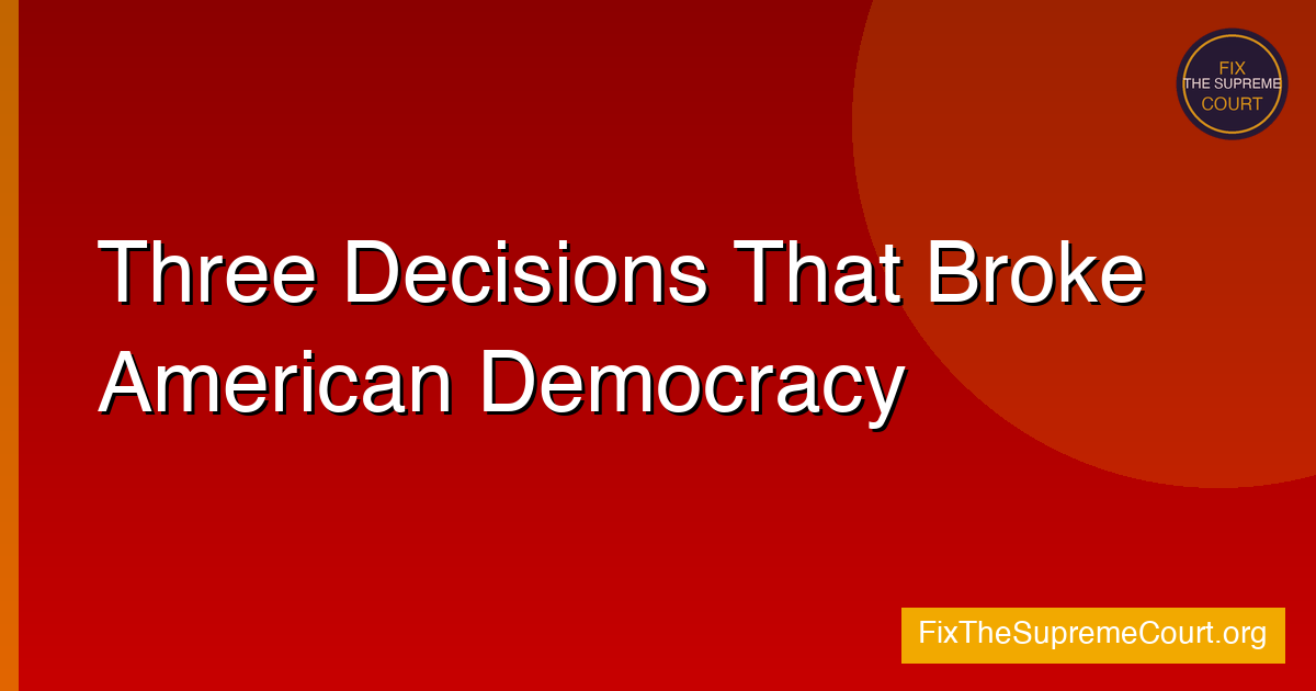 Three Decisions Broke Democracy